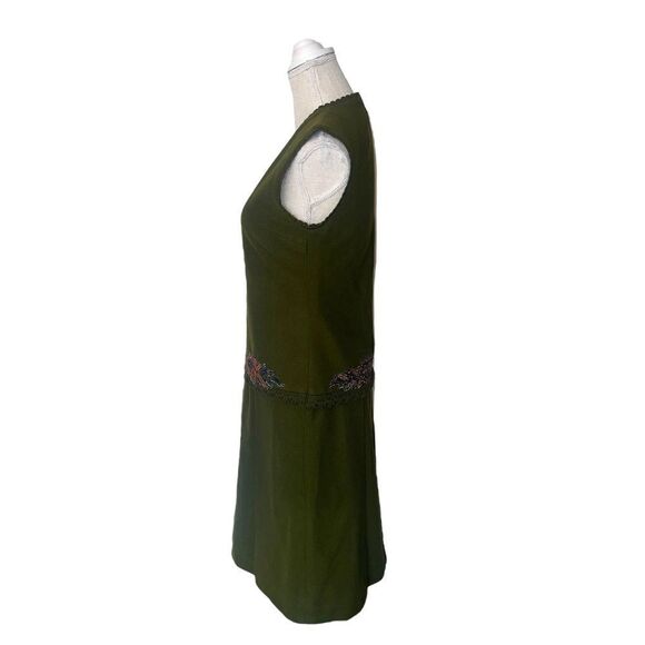 Vintage Handmade Drop Waist Dress with Appliqué & Crochet Accents - Picture 6 of 15